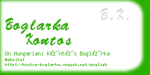 boglarka kontos business card